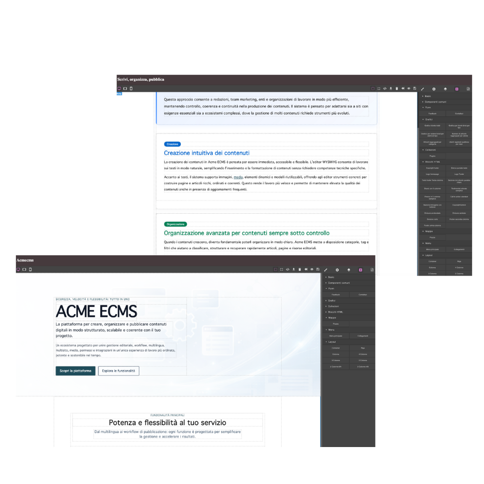 Editor avanzato Acme ECMS